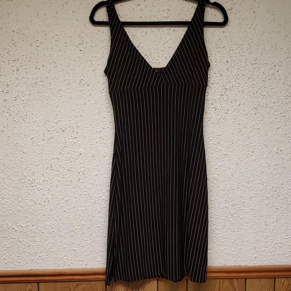 Guess Pinstripe Midi Dress